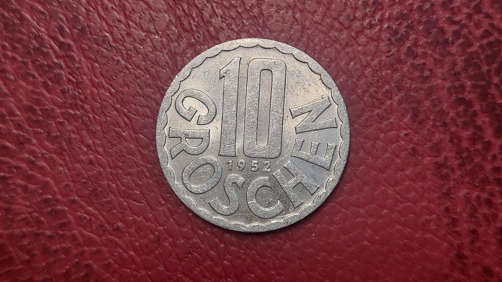 Austrija 10 grošenų, 1952 KM# 2878