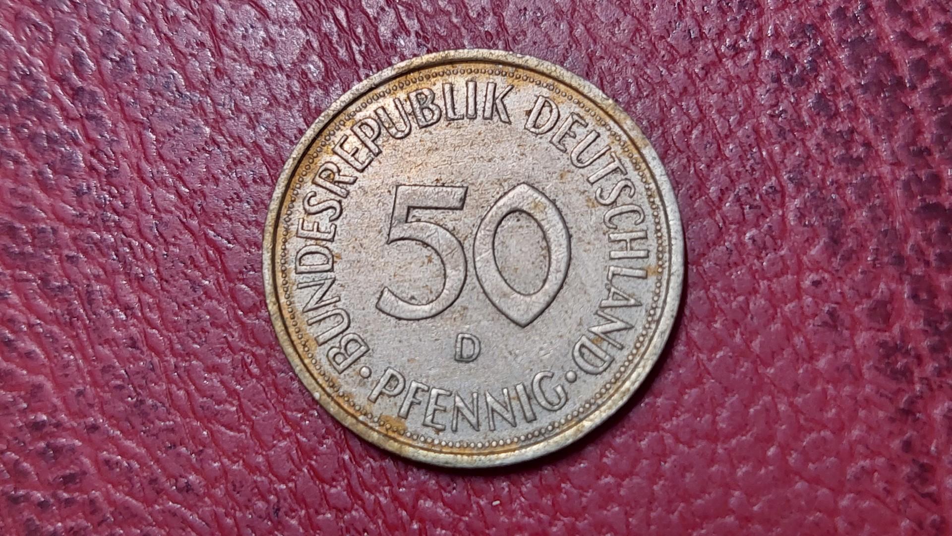 Vokietija 50 pfenigų, 1984D KM# 109