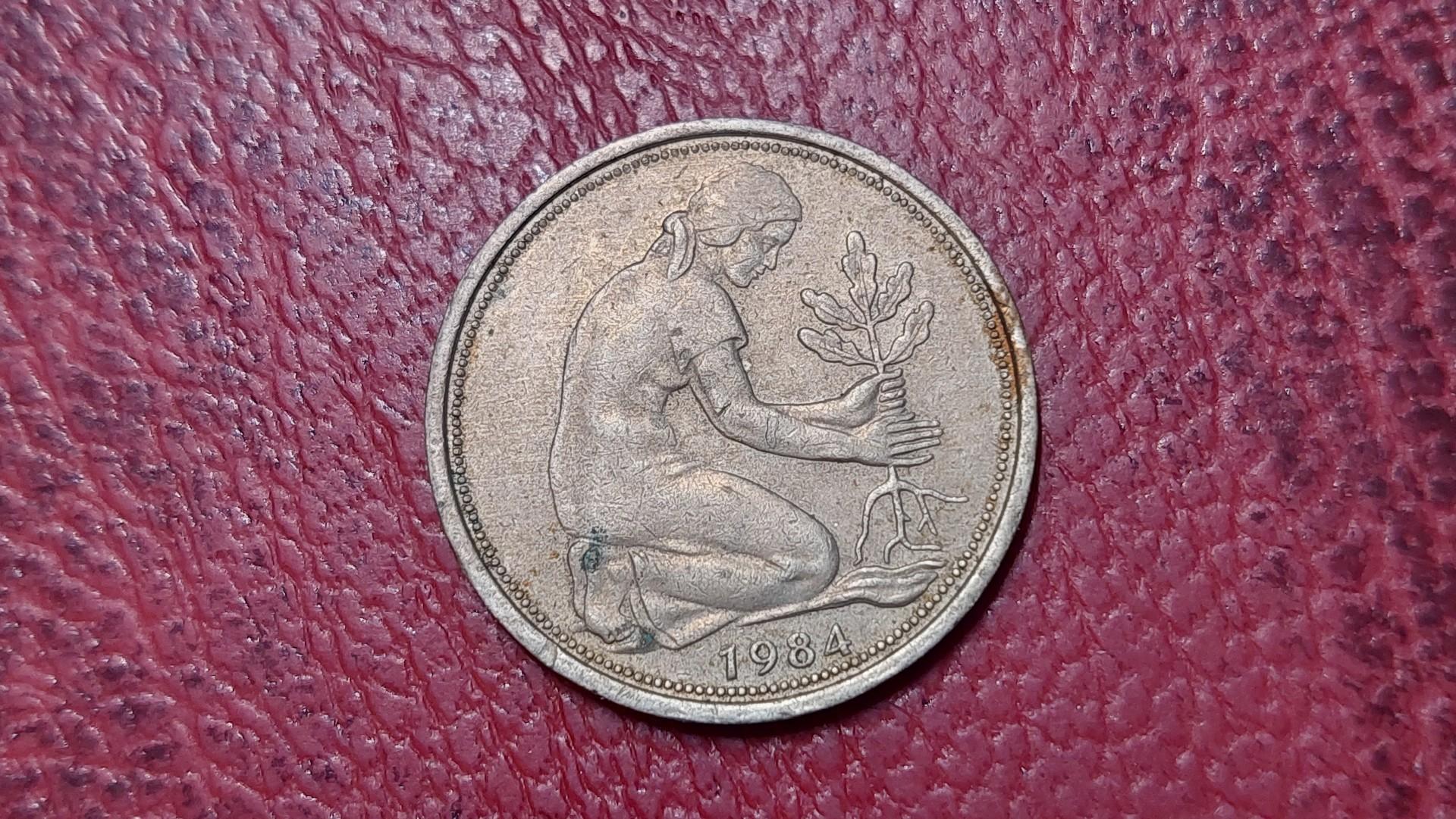 Vokietija 50 pfenigų, 1984D KM# 109