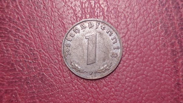Trečiasis Reichas 1 reichspfenigas, 1939F KM# 89