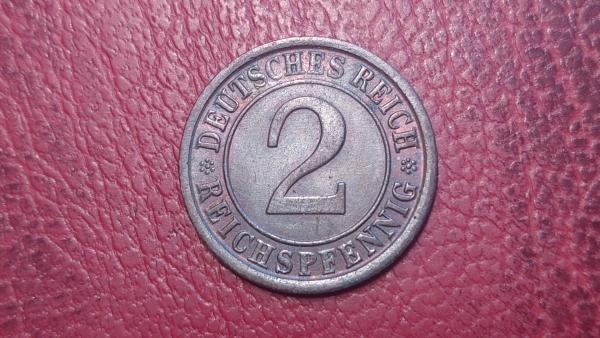 Vokietija 2 reichspfenigai, 1924A KM# 38