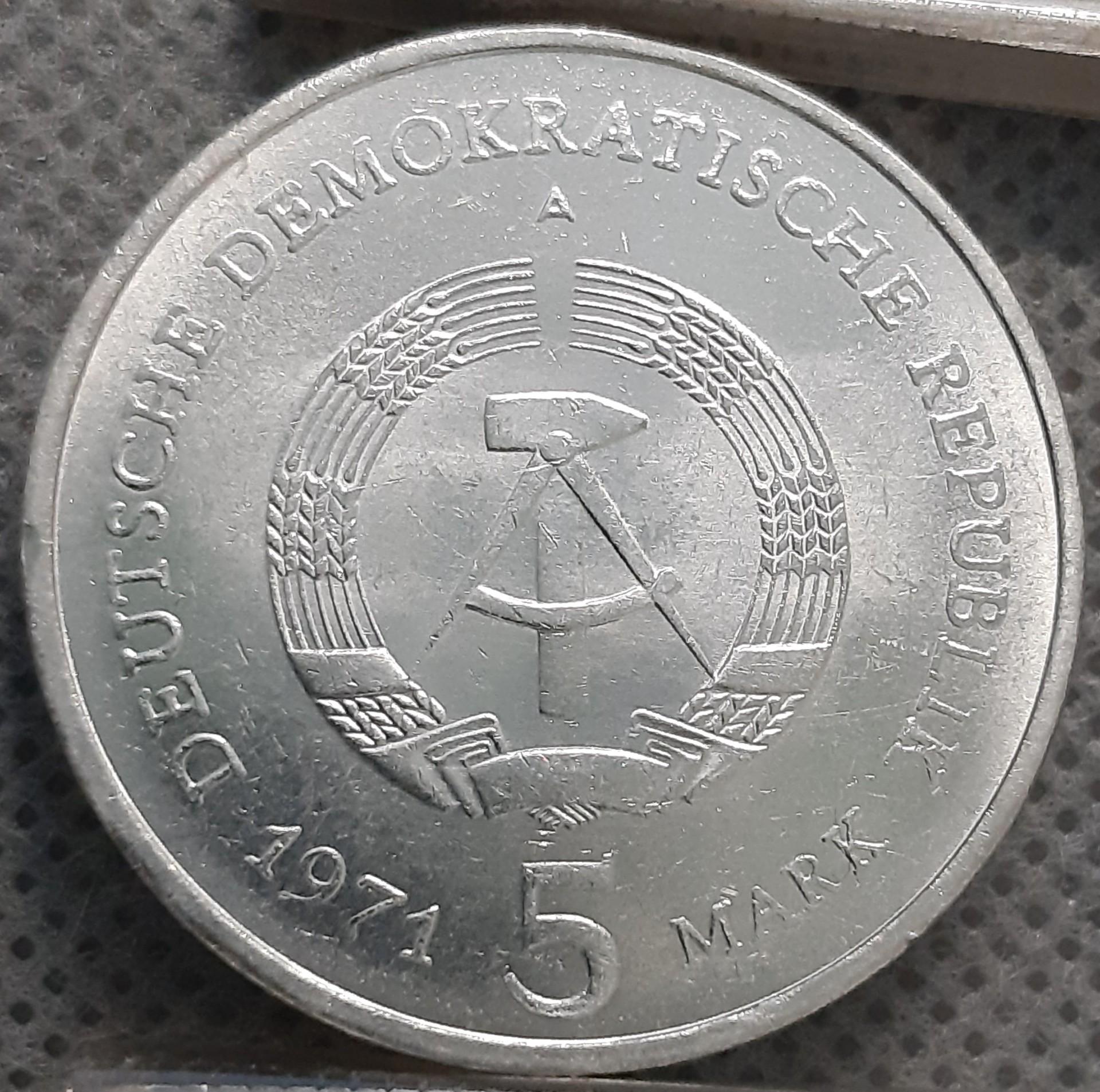 Vokietija - VDR 5 markės 1971 KM#29 Proginė (3580)