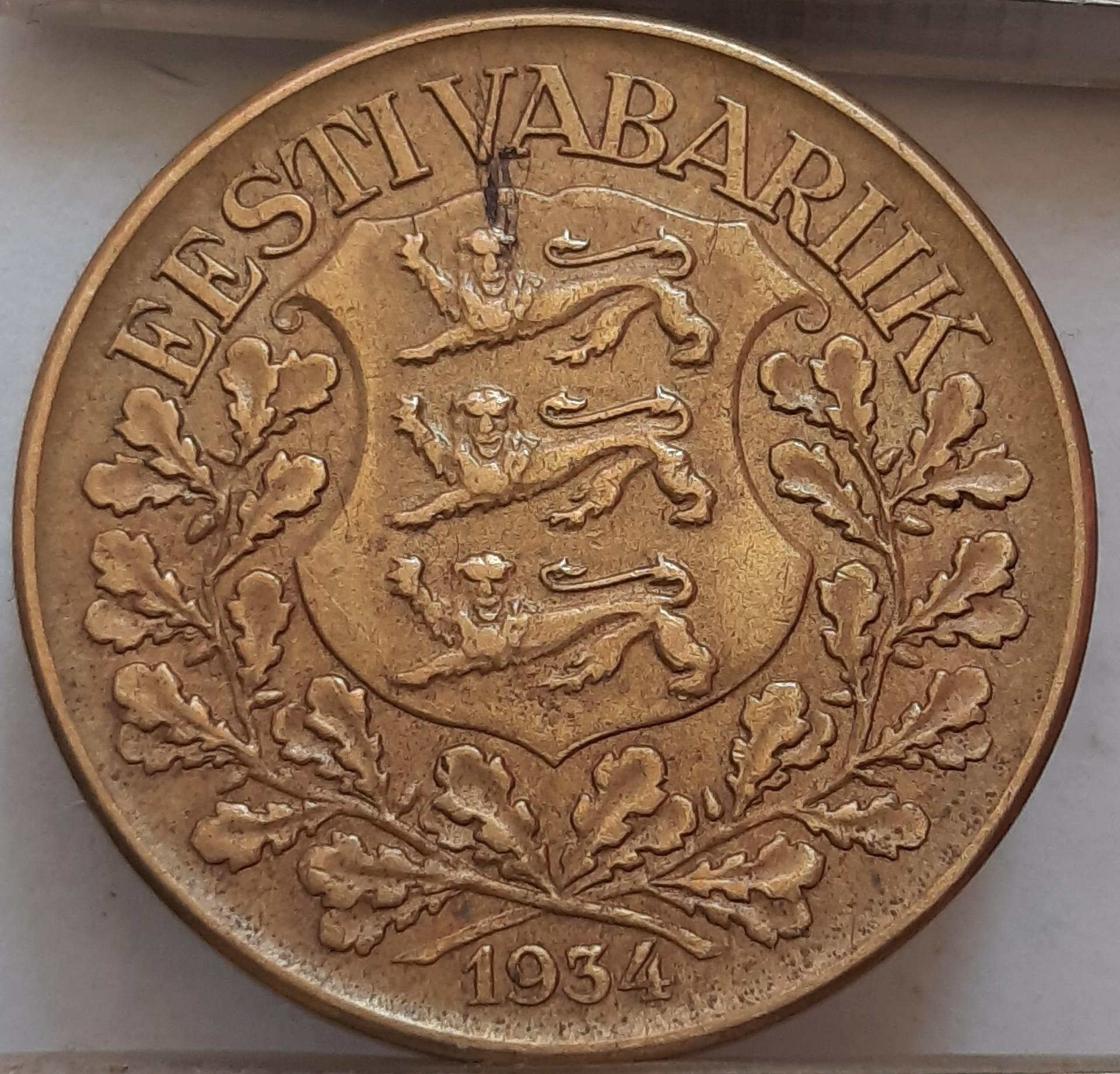 Estija 1 Krona 1934 KM#16 (3581)