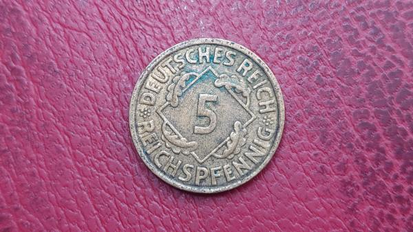 Vokietija 5 reichspfenigai, 1936J KM# 39