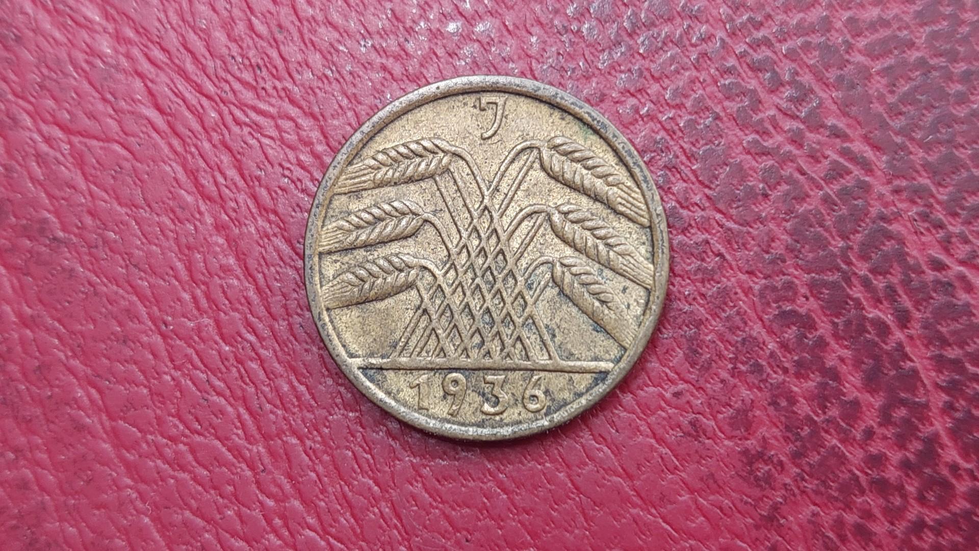 Vokietija 5 reichspfenigai, 1936J KM# 39