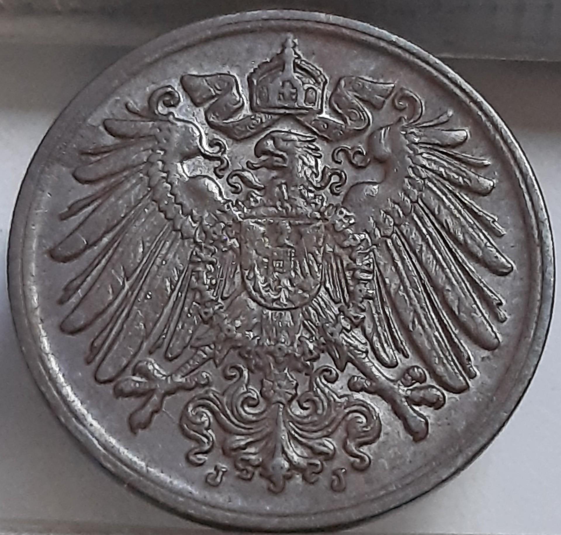 Vokietija 1 Pfenigas 1915 J KM#10 Varis (3601)