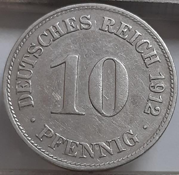 Vokietija 10 Pfenigų 1912 D KM#12 (3607)