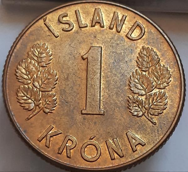 Islandija 1 Krona 1971 KM#12a (3611)