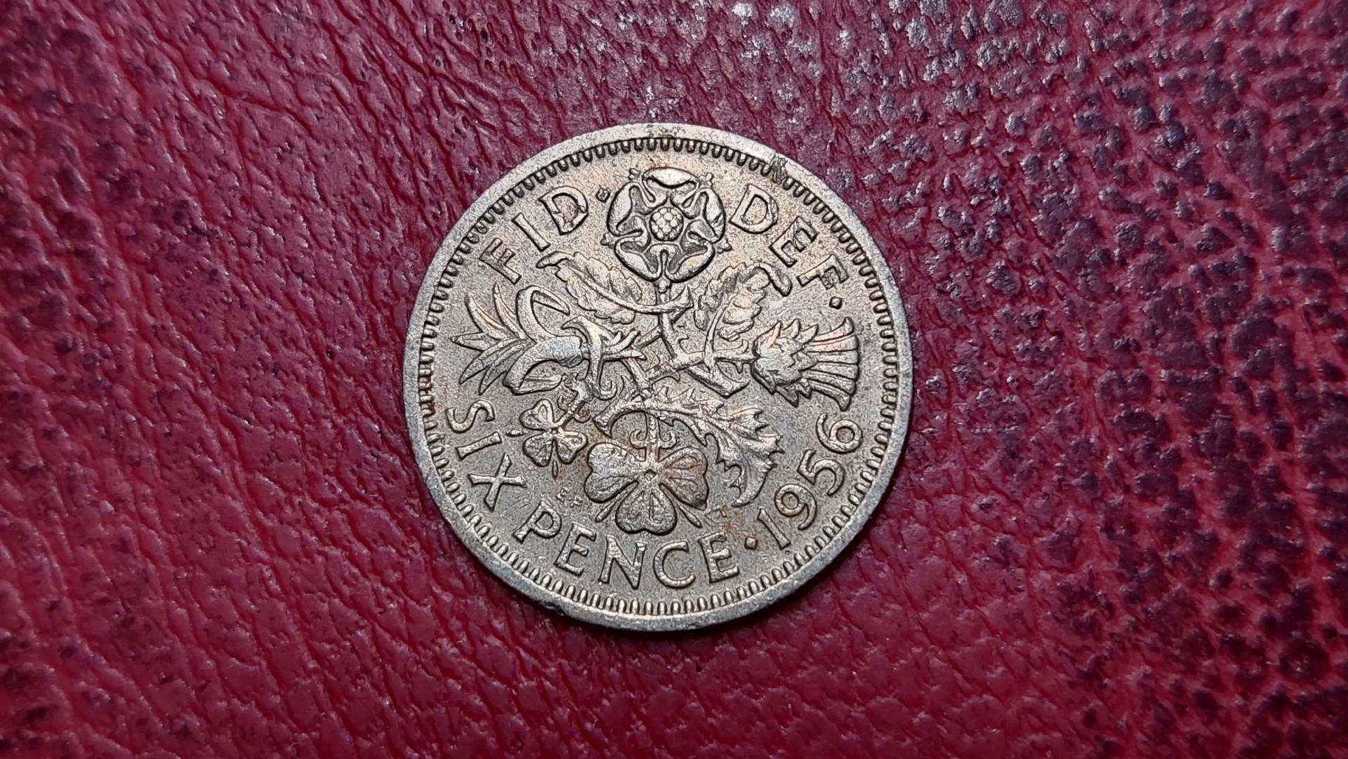 Jungtinė Karalystė 6 pensai, 1956 KM# 903