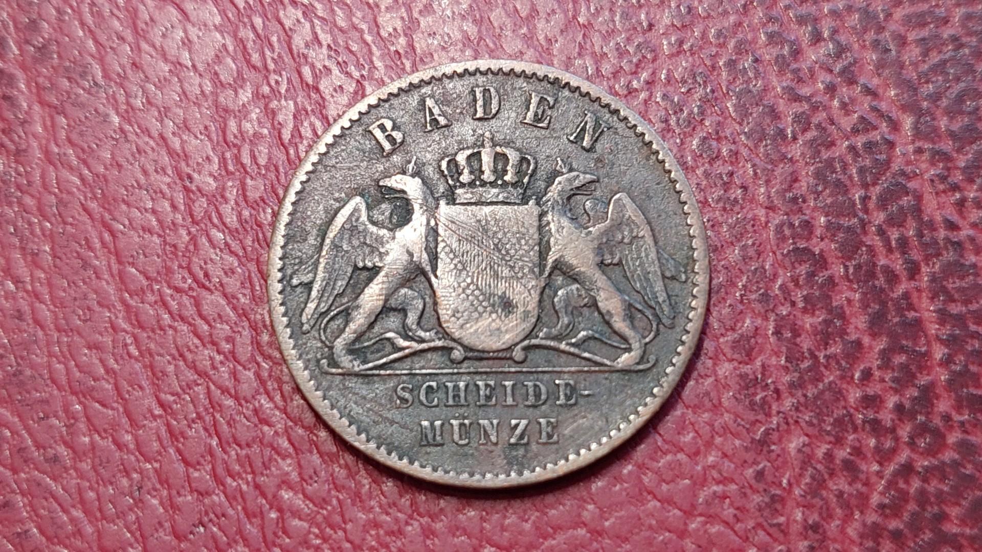 Badenas 1 kreiceris, 1865 KM# 242