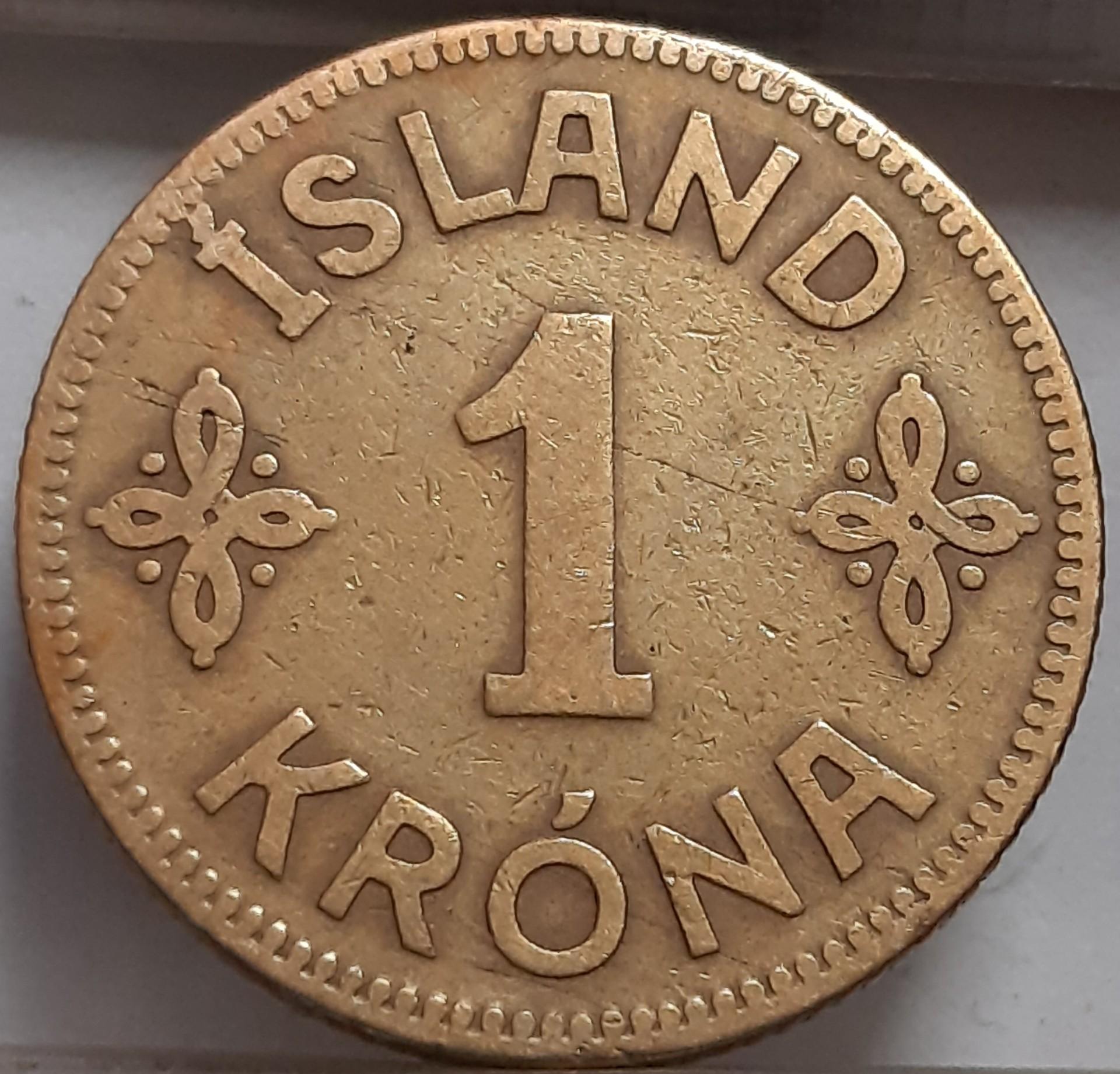 Islandija 1 Krona 1929 KM#3 (3632)