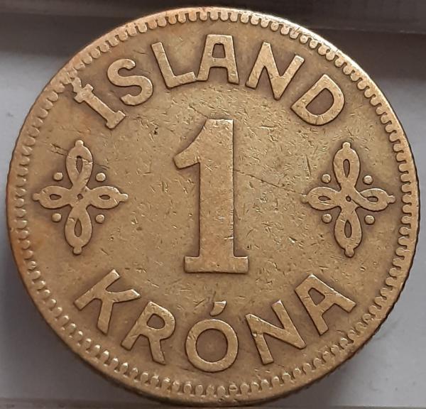 Islandija 1 Krona 1929 KM#3 (3632)