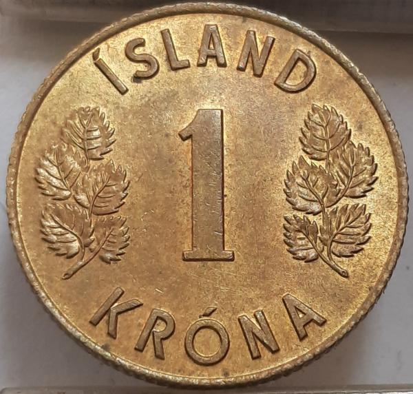 Islandija 1 Krona 1963 KM#12a (3639)