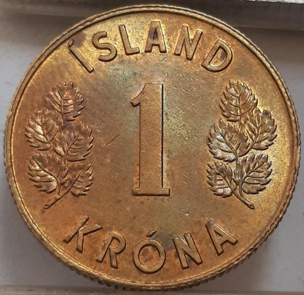 Islandija 1 Krona 1969 KM#12a (3640)