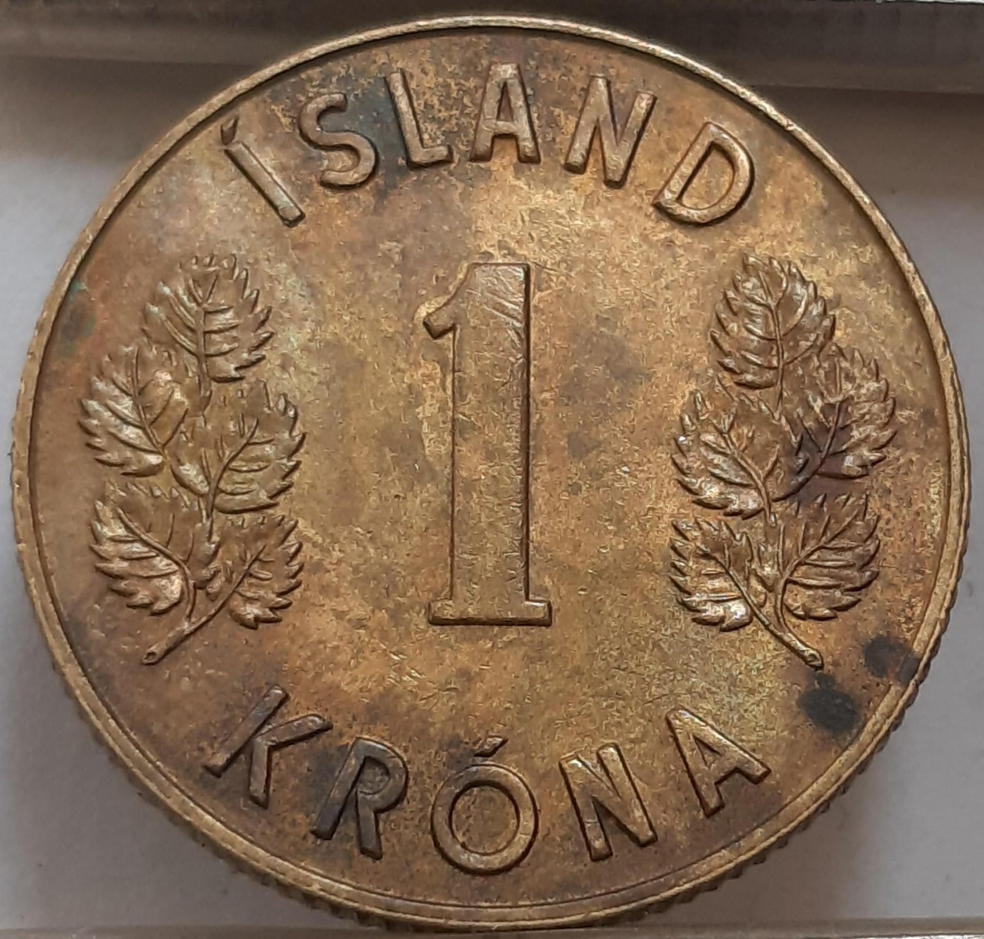 Islandija 1 Krona 1973 KM#12a (3644)