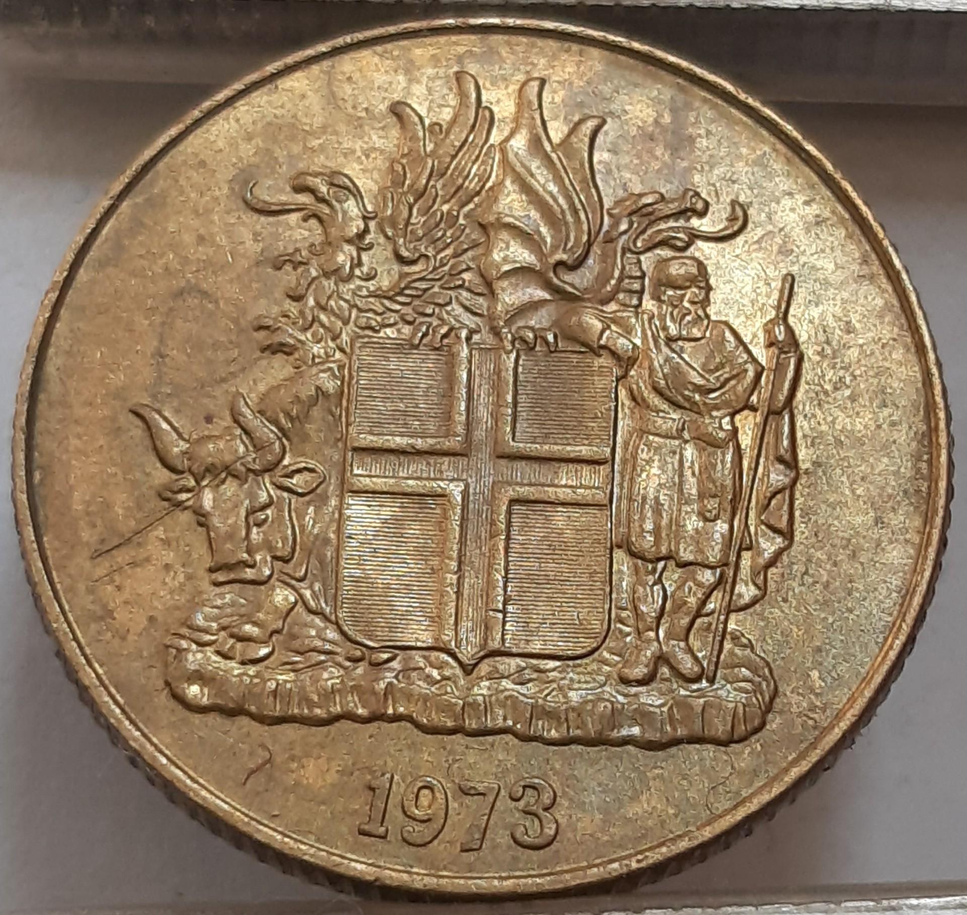 Islandija 1 Krona 1973 KM#12a (3644)