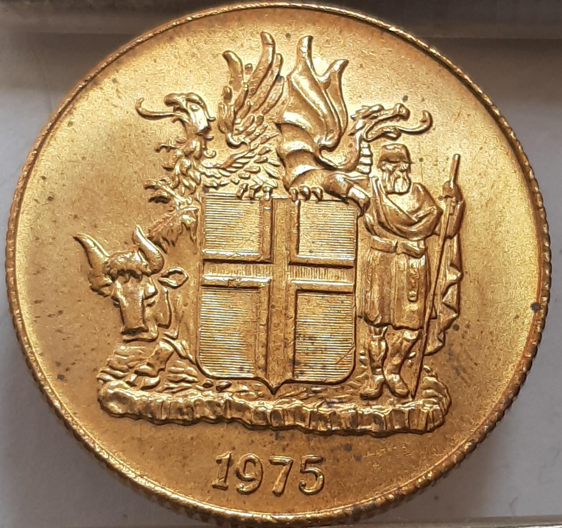 Islandija 1 Krona 1975 KM#12a (3641)