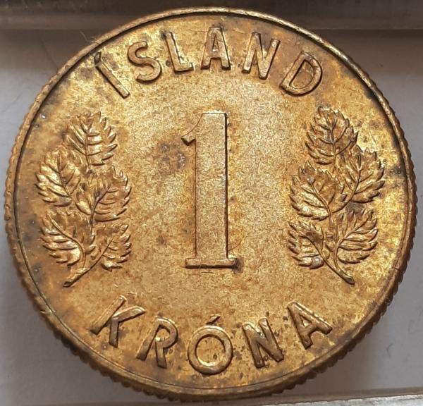 Islandija 1 Krona 1973 KM#12a (3643)