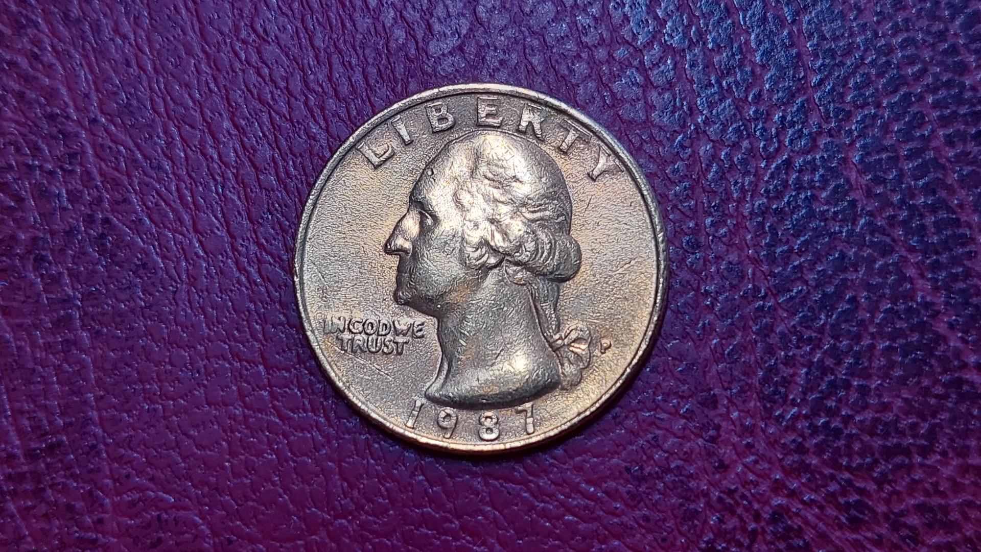 JAV ¼ dolerio, 1987P KM# 164a