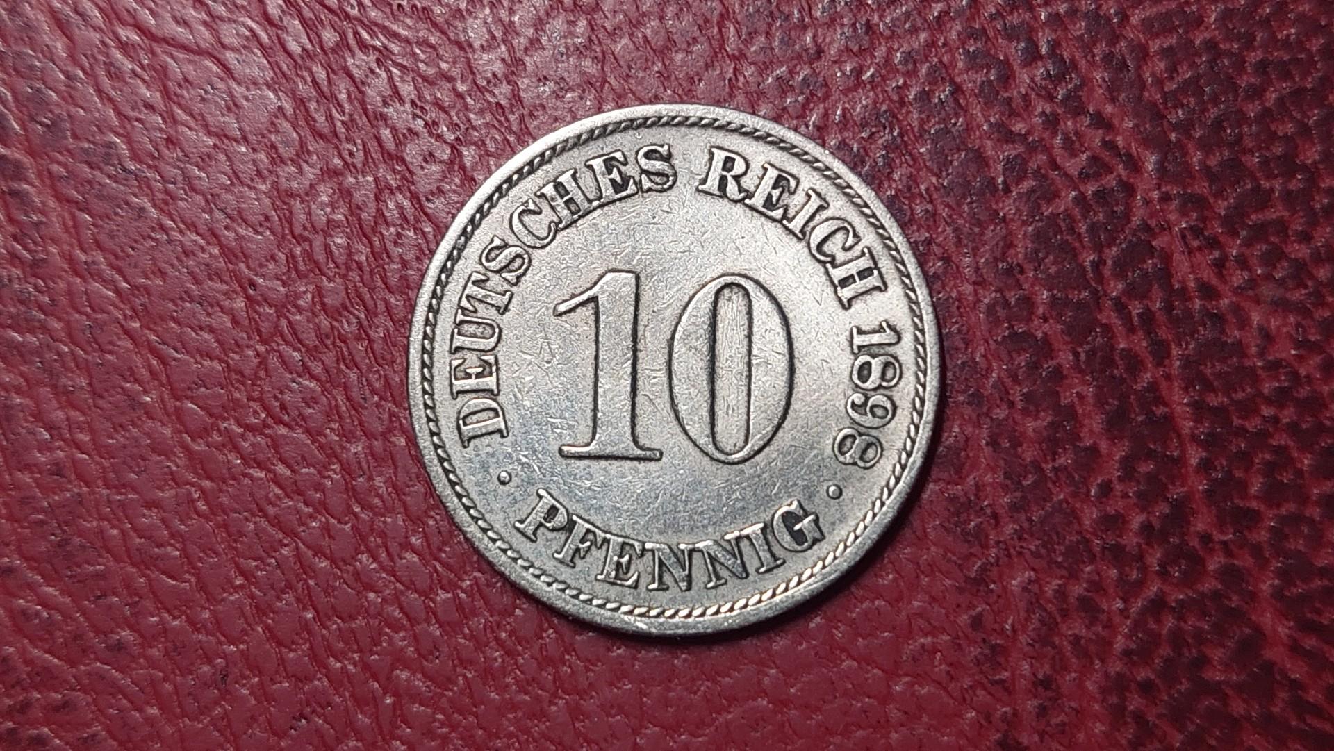 Vokietija 10 pfenigų, 1898A KM# 12