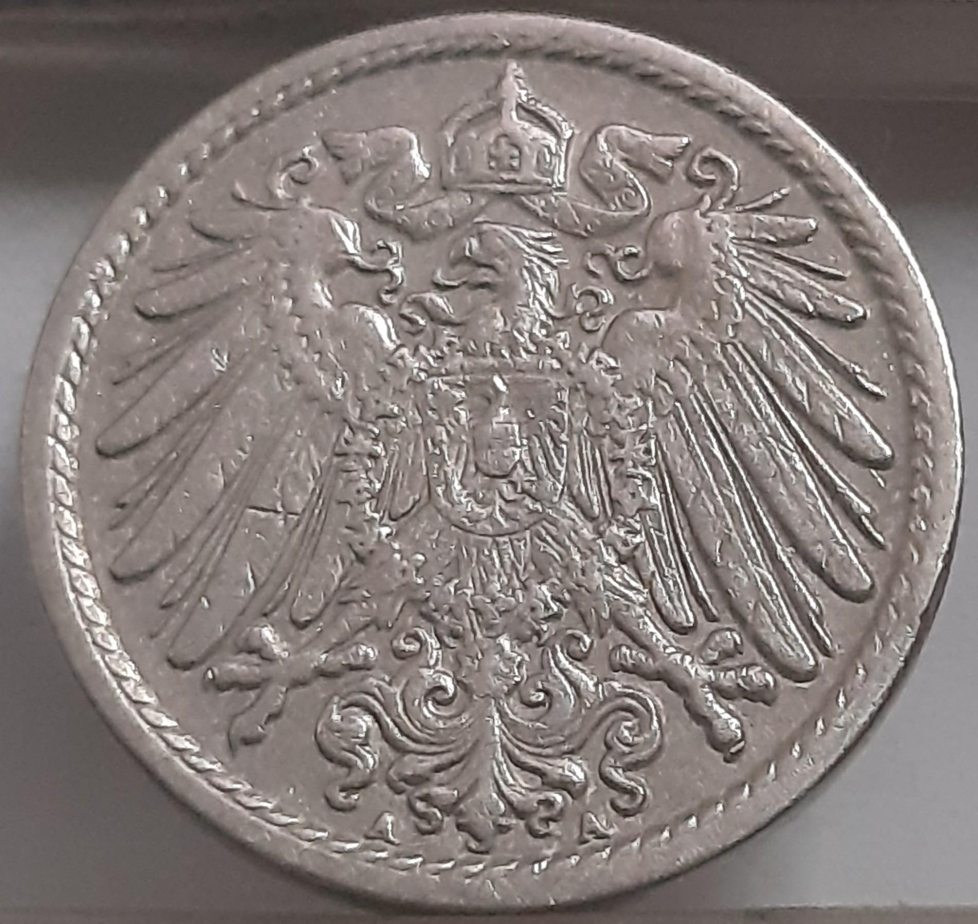Vokietija 5 Pfenigai 1911 A KM#11 (3706)