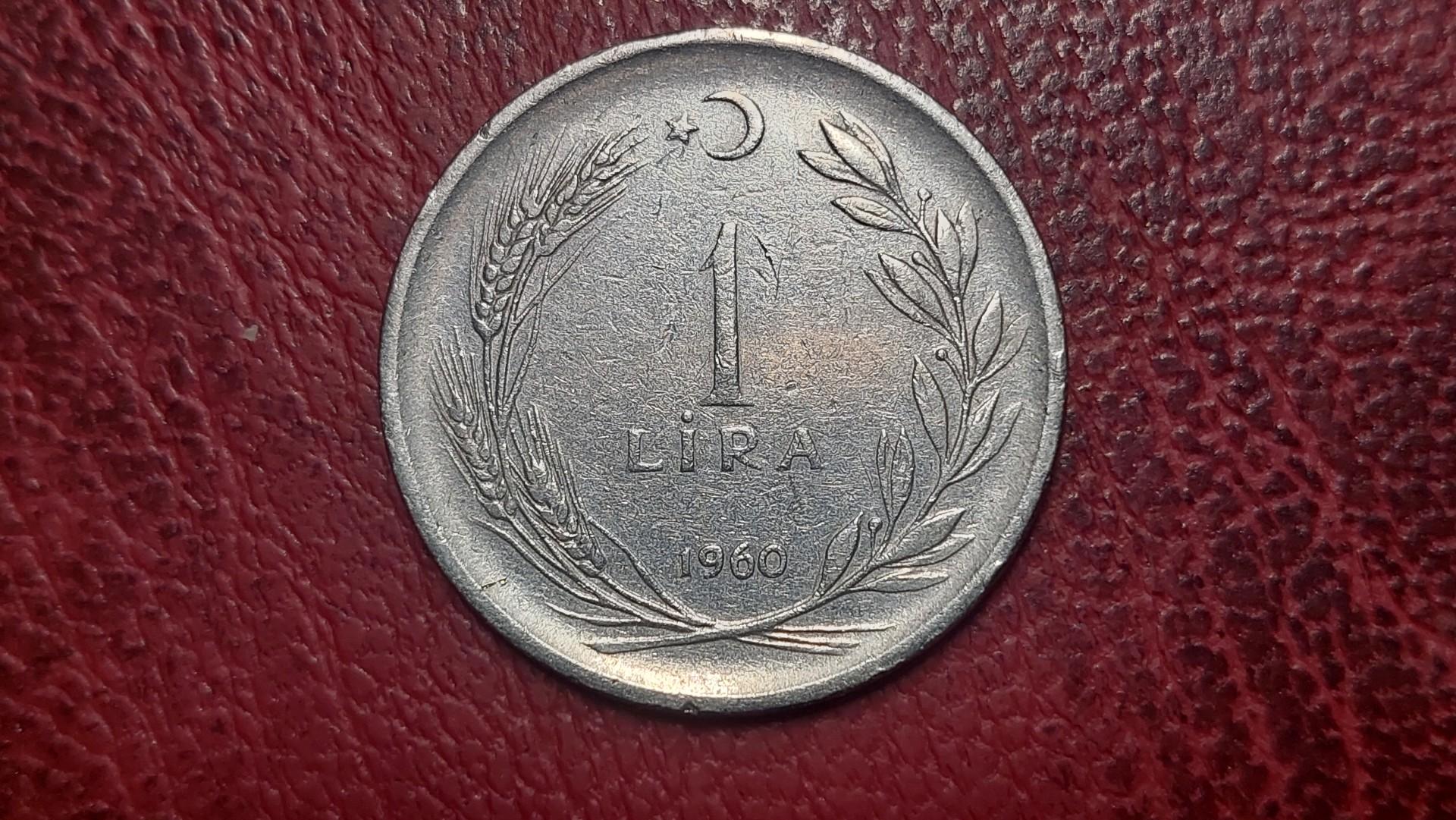 Turkija 1 lira, 1960 KM# 889a.1
