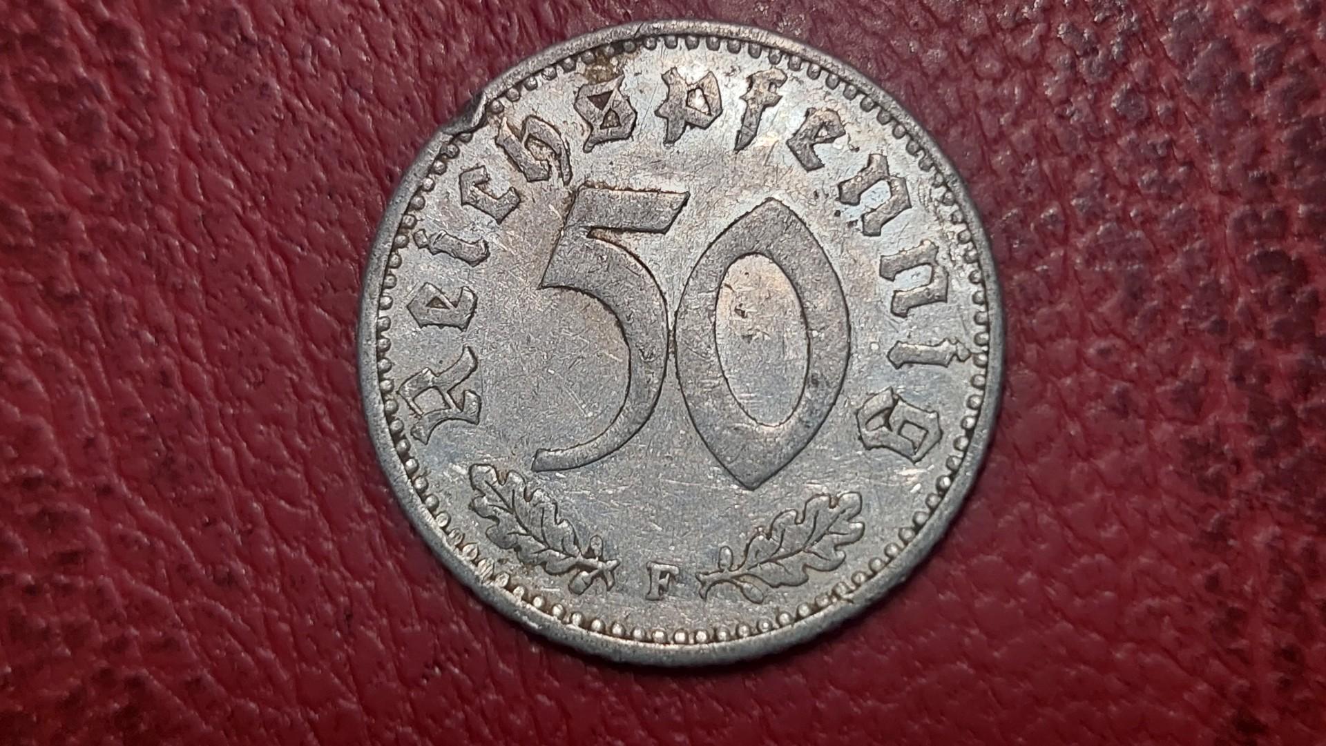 Trečiasis Reichas 50 reichspfenigų, 1941F KM# 96