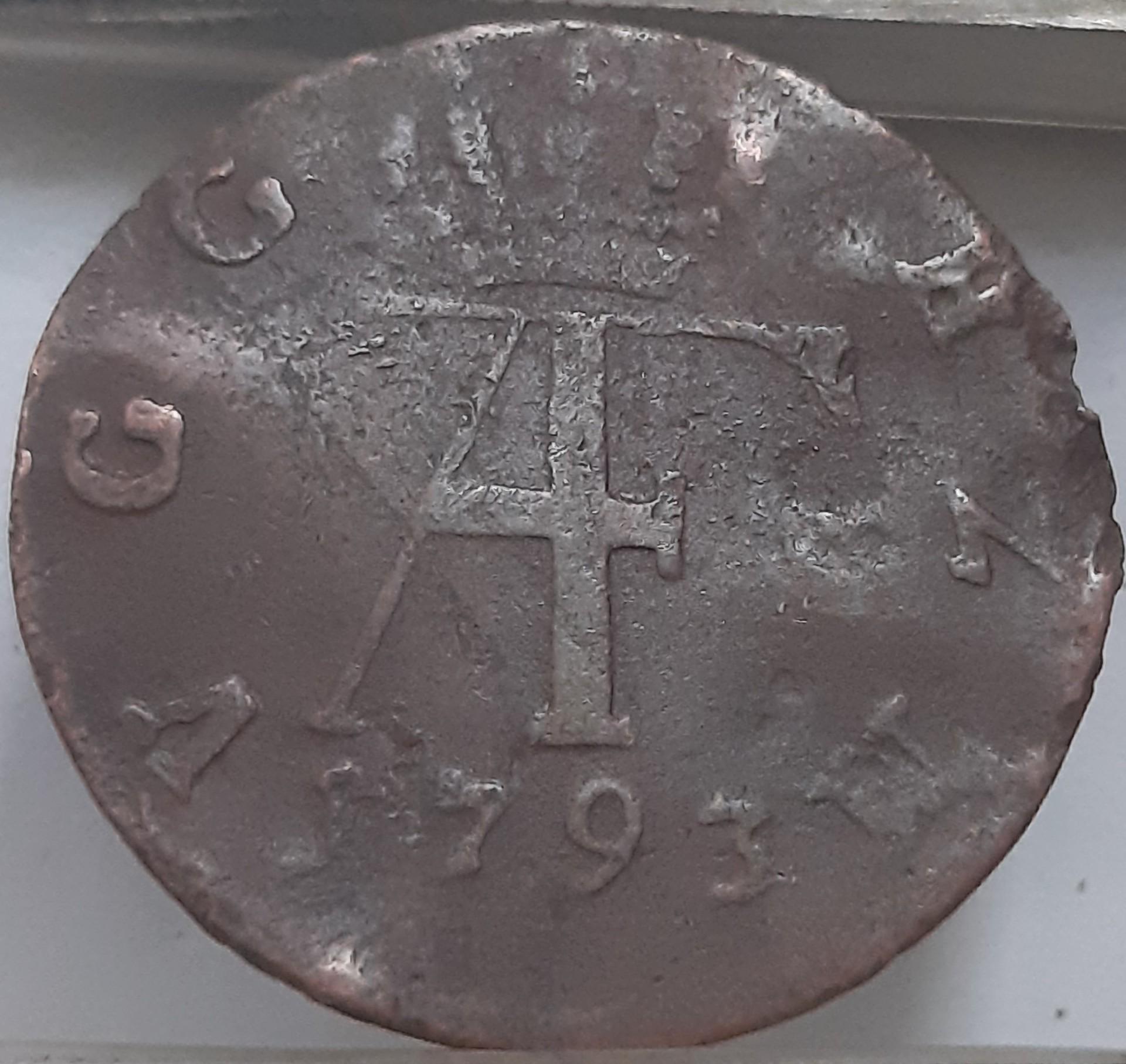 Meklenburgas-Štrelicas 3 pfenigai 1793 KM#76 (3725)