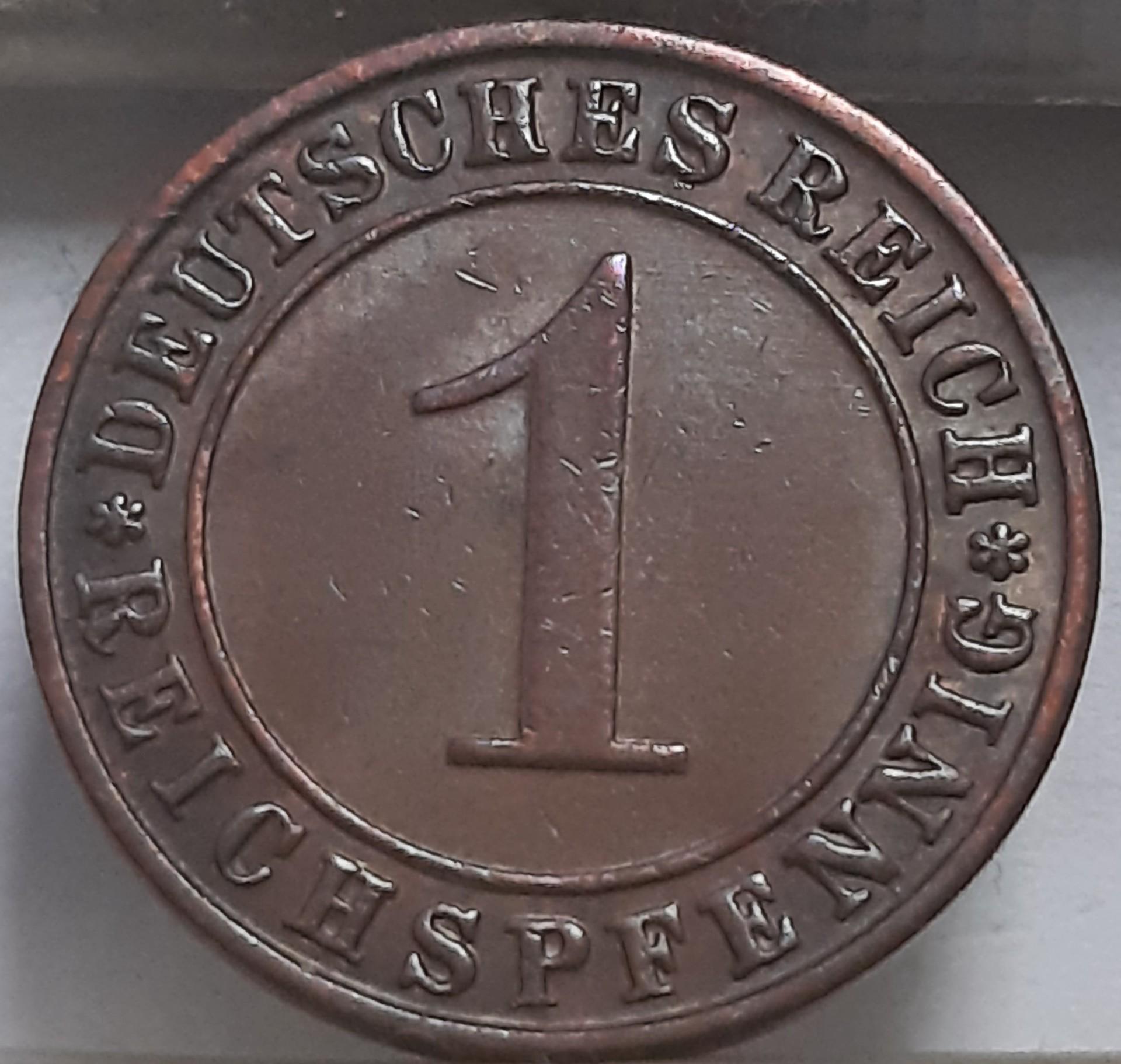 Vokietija 1 Reichspfenigas 1931 D KM#37 Bronza (3764)