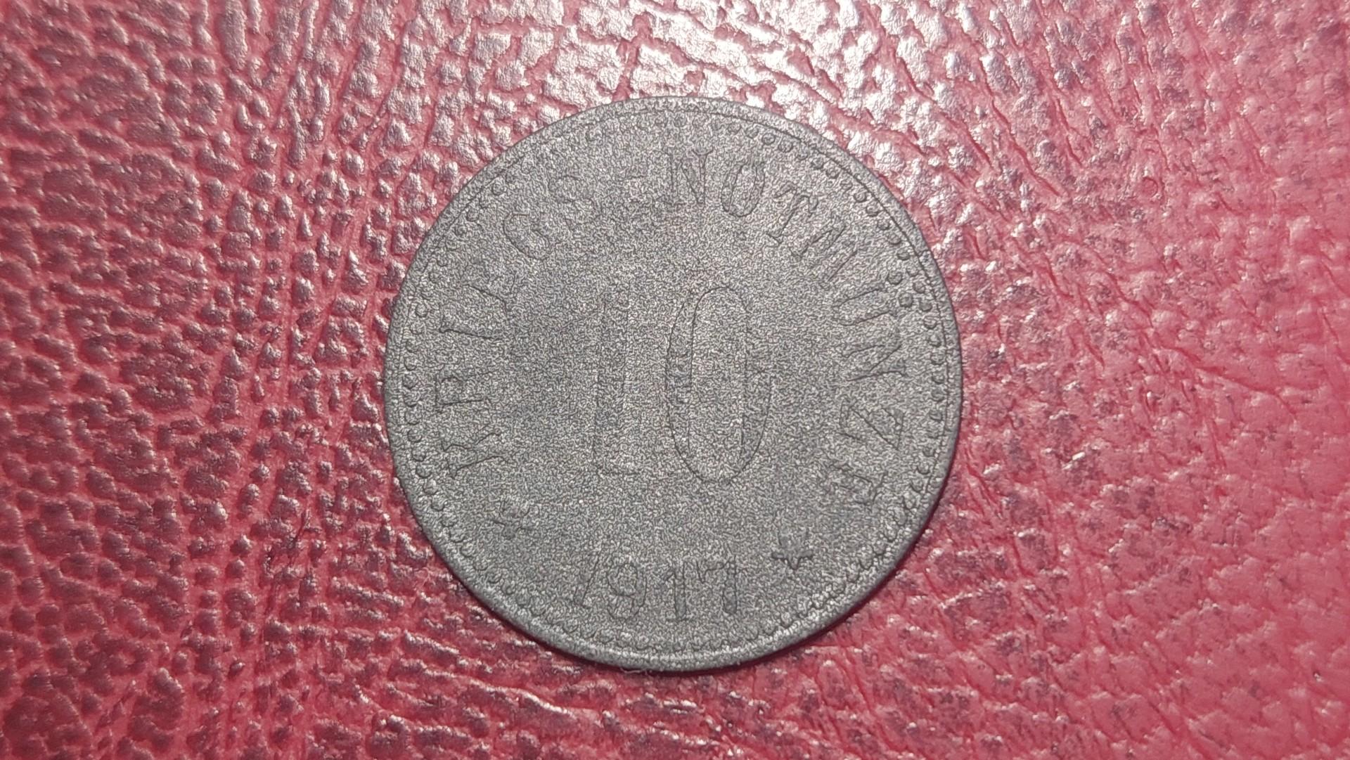 10 Pfennig 1917 Arzberg Notgeld Vokietija Cinkas