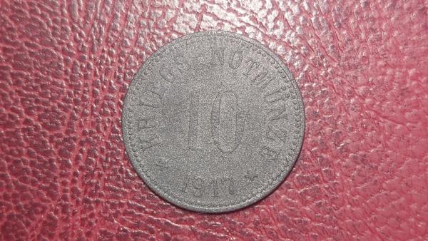 10 Pfennig 1917 Arzberg Notgeld Vokietija Cinkas