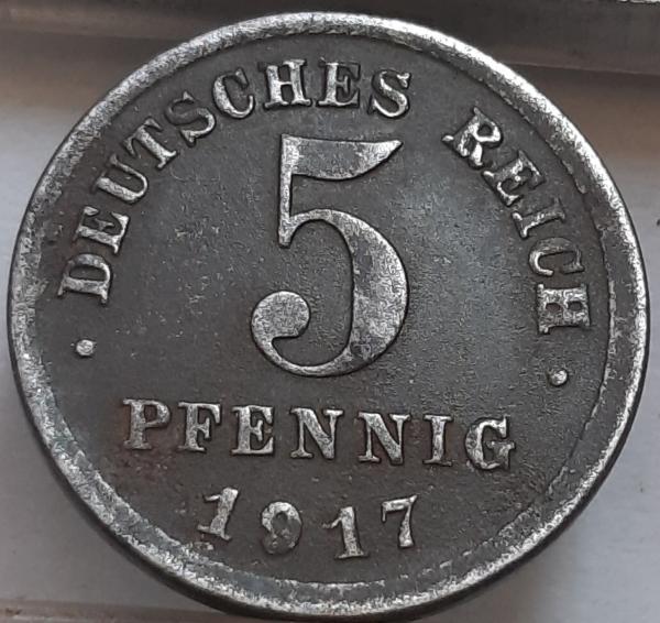 Vokietija 5 Pfenigai 1917 J KM#19 (3778)