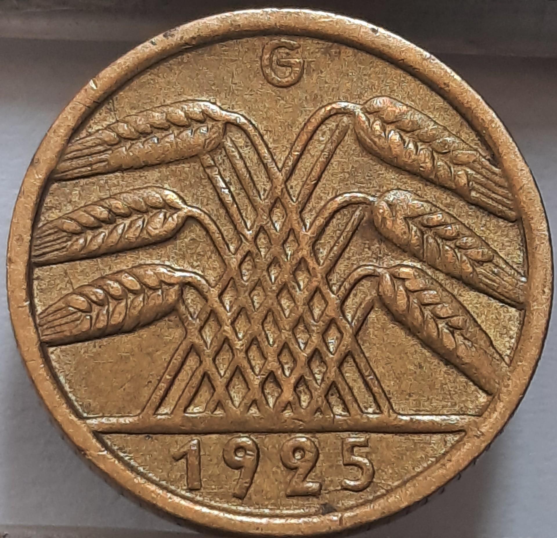 Vokietija 5 Reichspfenigai 1925 G KM#39 (3797)