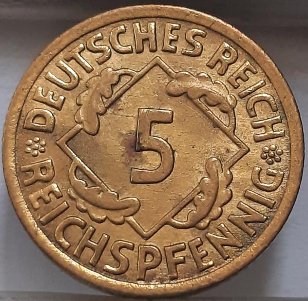 Vokietija 5 Reichspfenigai 1925 E KM#39 (3804)