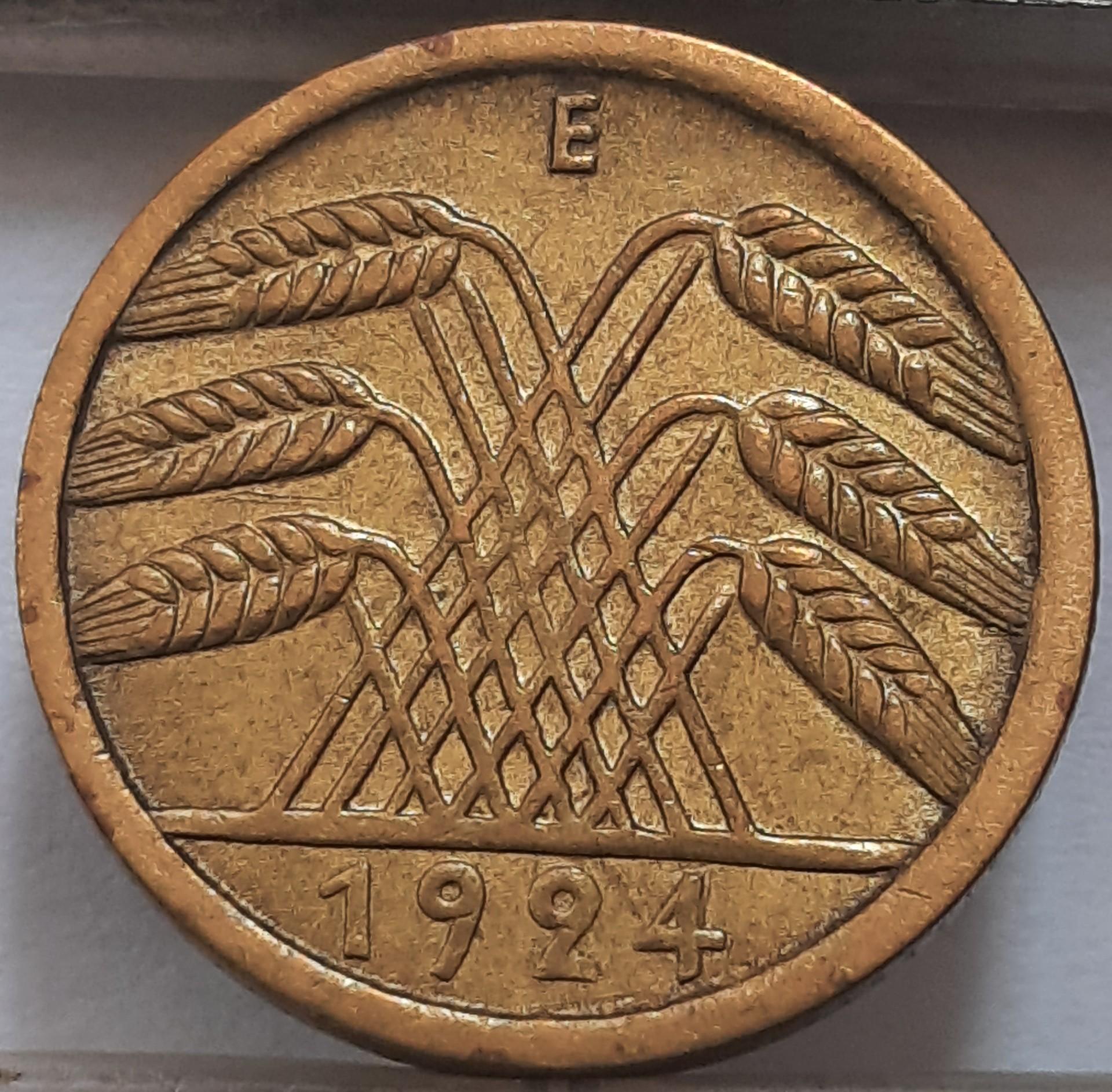 Vokietija 5 Reichspfenigai 1924 E KM#39 (3799)