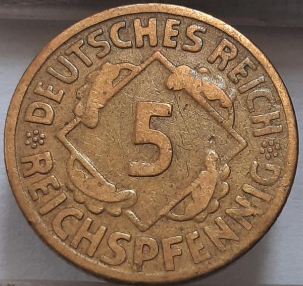 Vokietija 5 Reichspfenigai 1924 G KM#39 (3802)