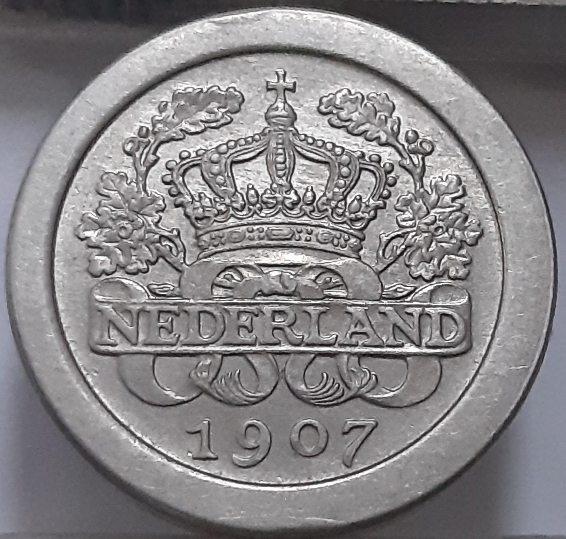 Nyderlandai 5 Centai 1907 KM#137 (3812)