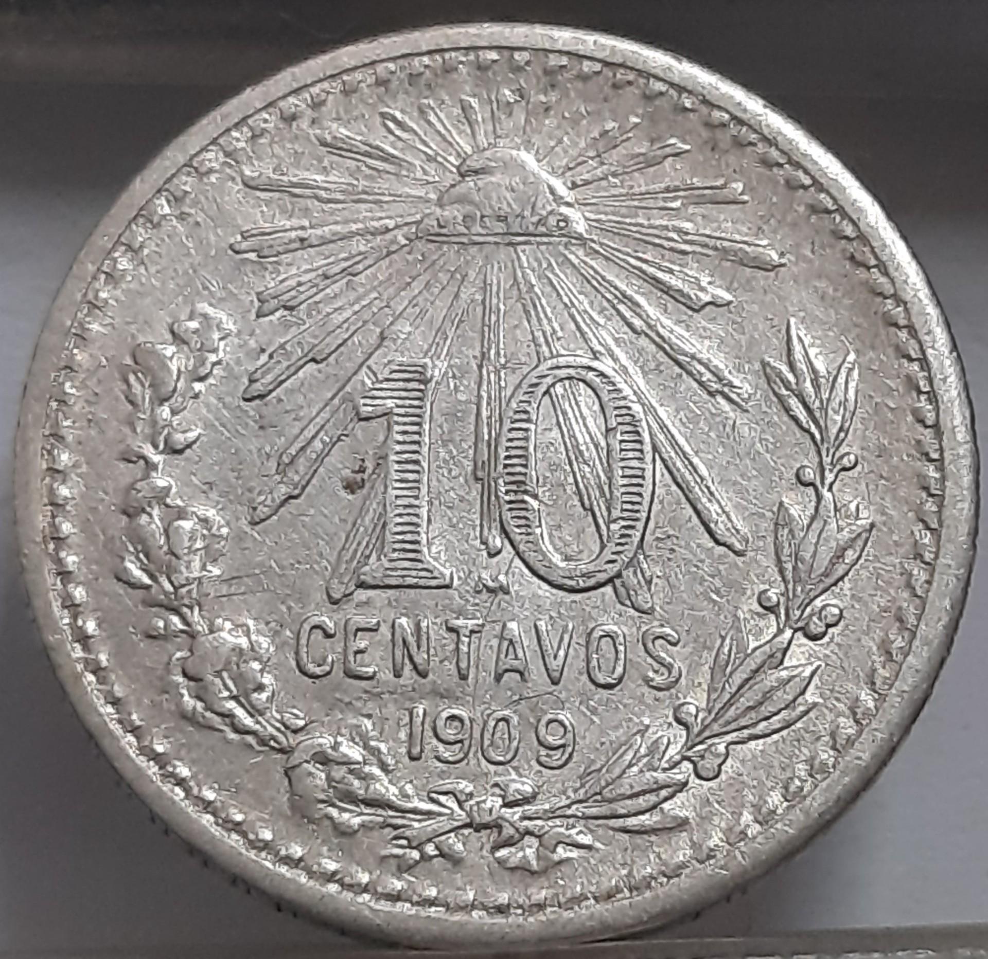 Meksika 10 Sentavų 1909 KM#428 (3817)