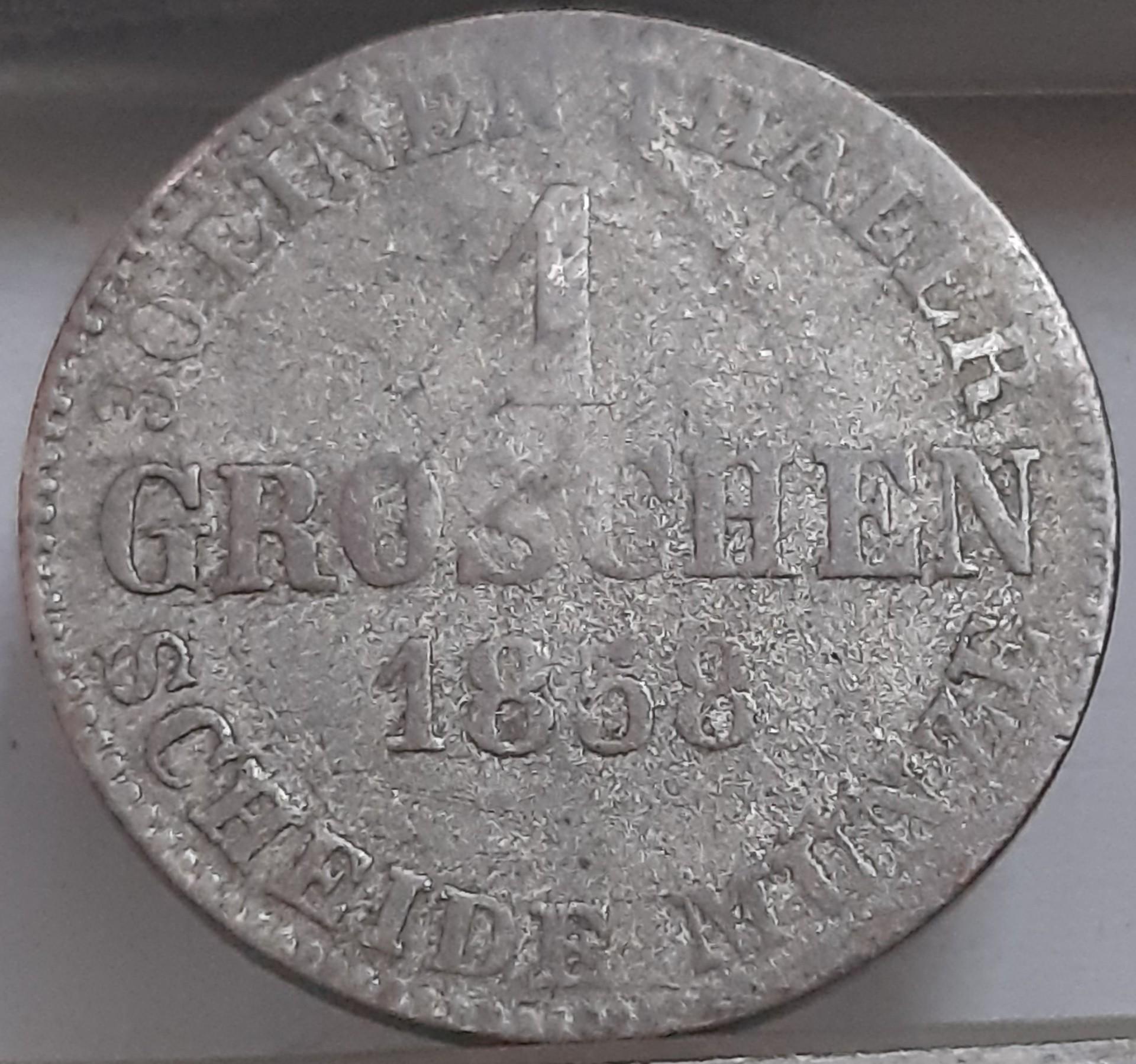 Hanoveris 1 Grošenas 1858 KM#236 Sidabras (3832)