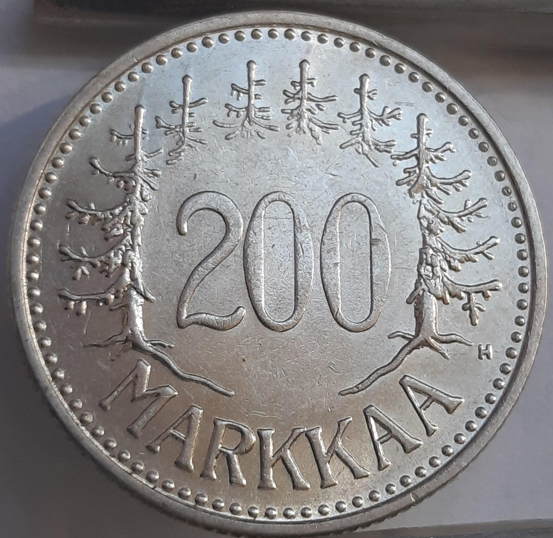 Suomija 200 Markių 1956 KM#42 Sidabras (3837)