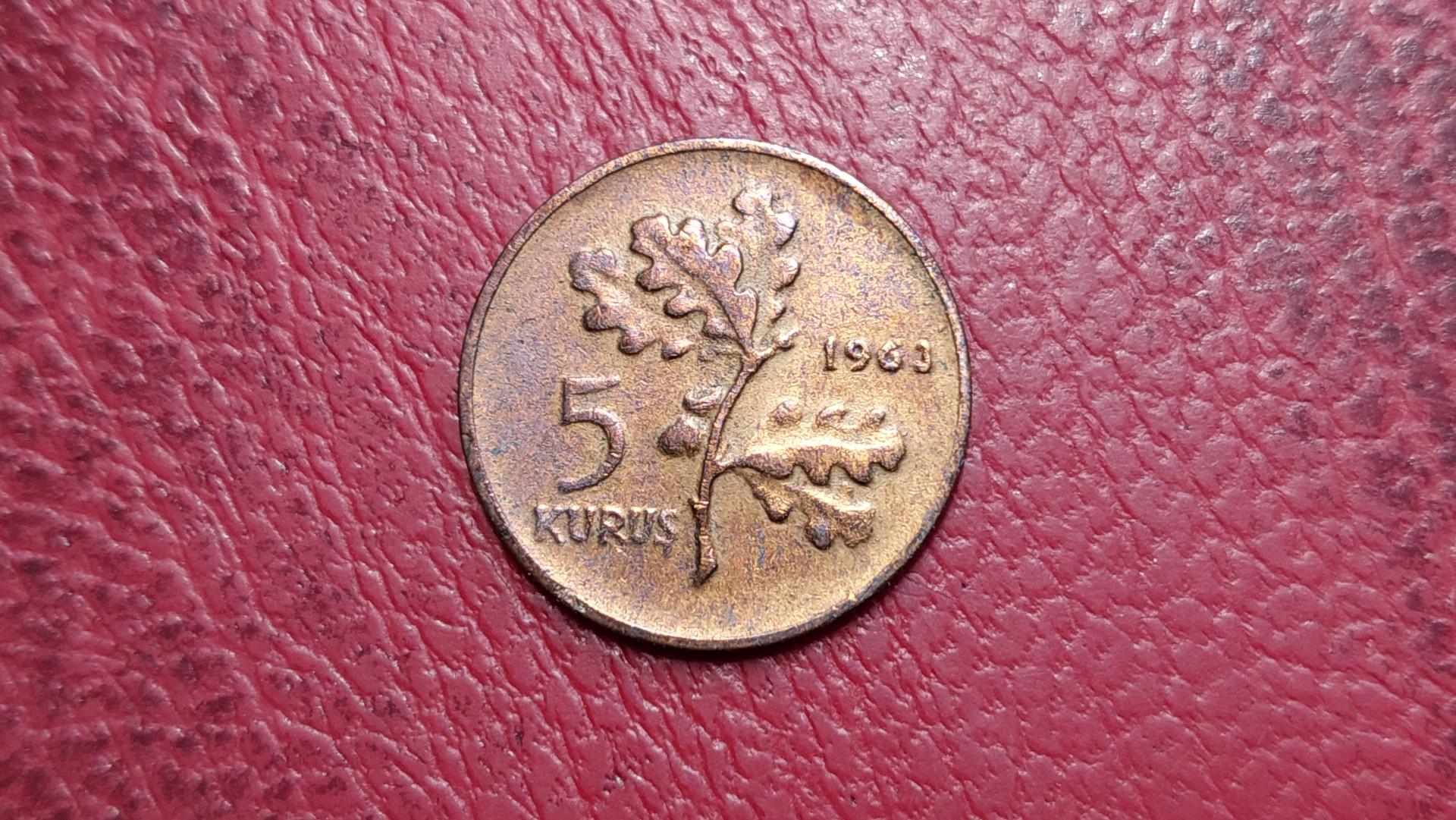 Turkija 5 kurušai, 1963 KM# 890.1