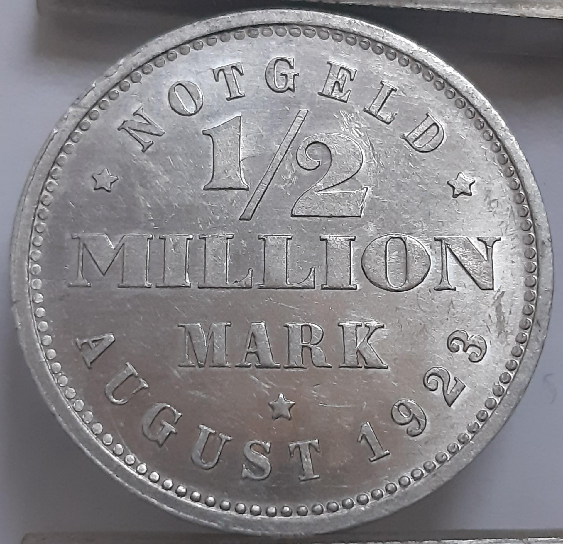 Vokietija 1/2 Milijono Markių 1923 N#16195 (3865)