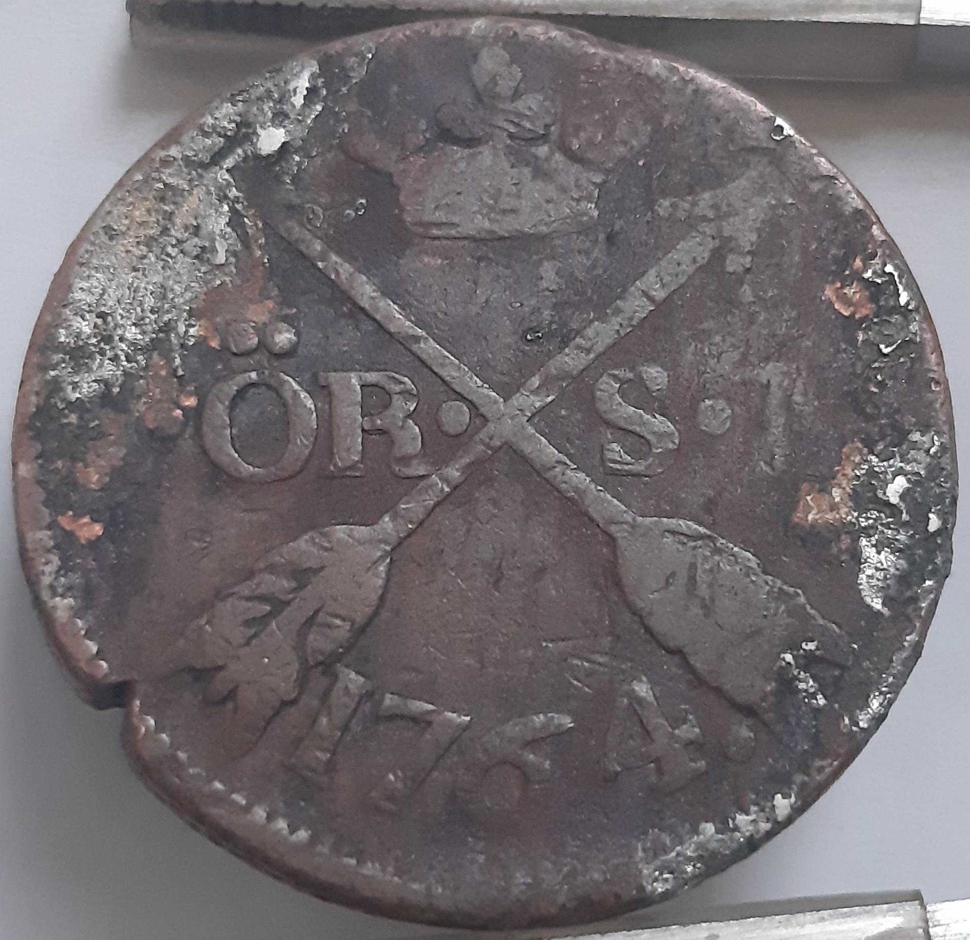 Švedija 2 Erės SM 1764 KM#461 Varis (3863)
