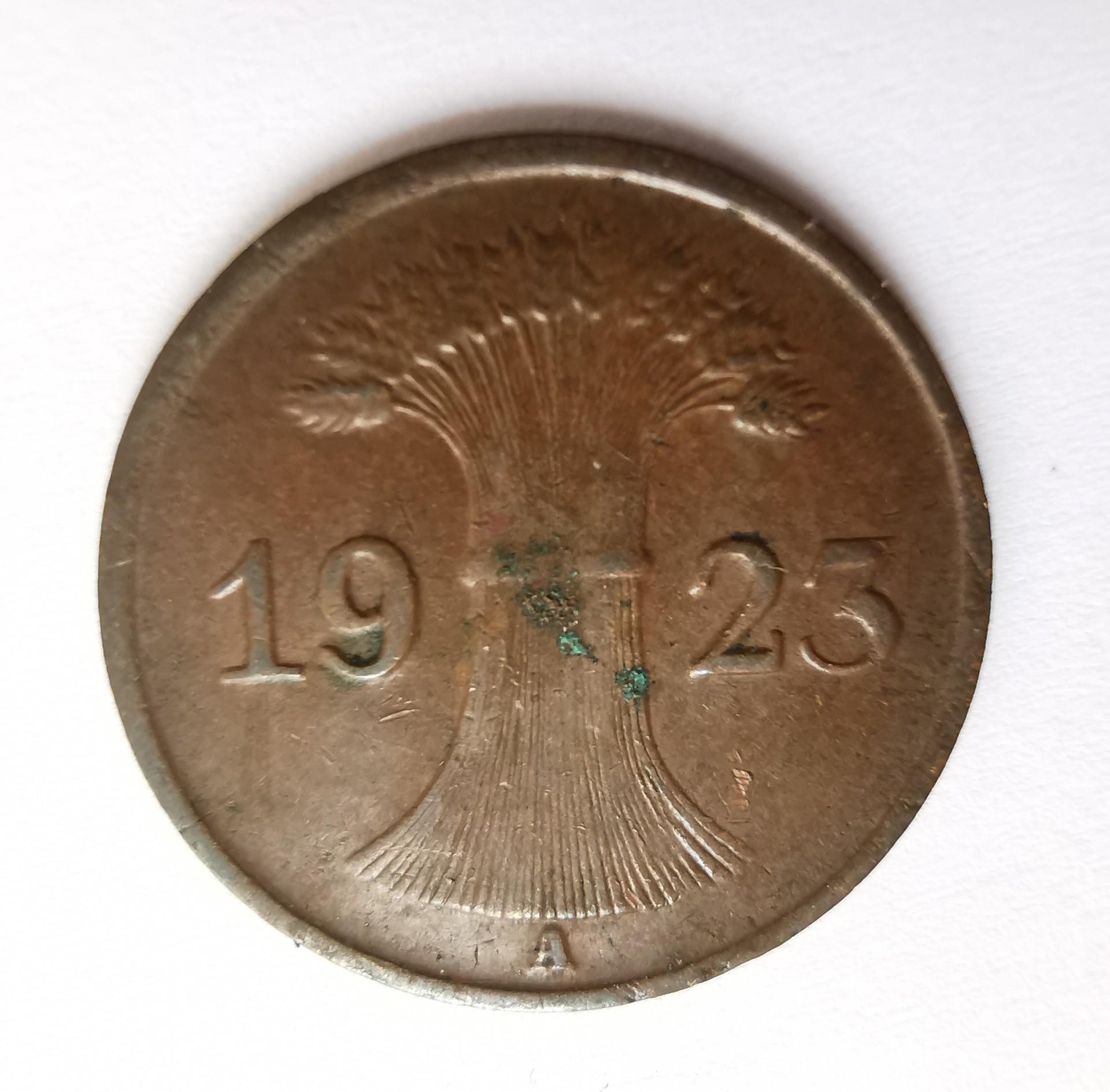 Vokietija 1 pf 1923 A