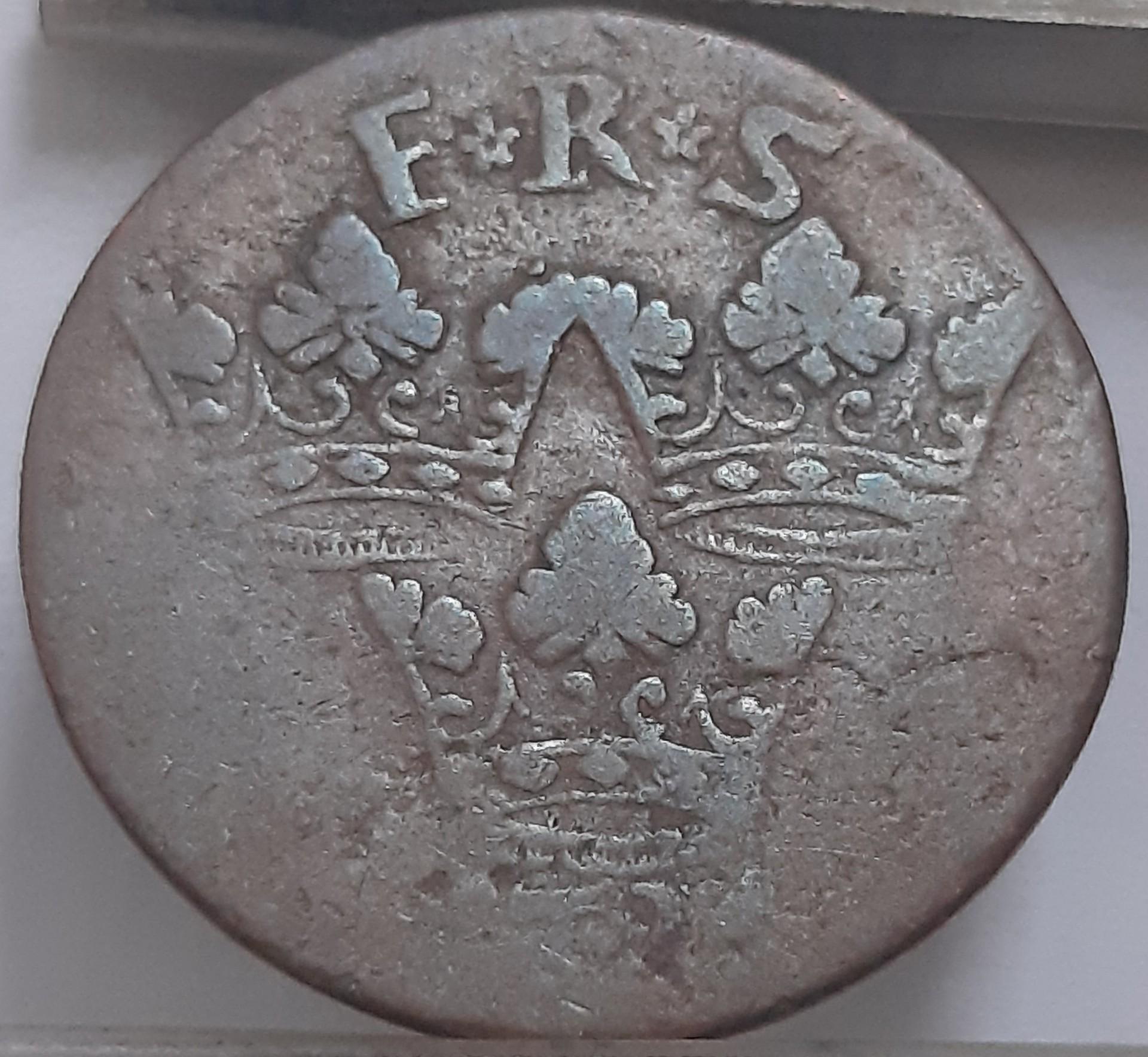Švedija 1 Erė 1724 KM#383 Varis (3869)