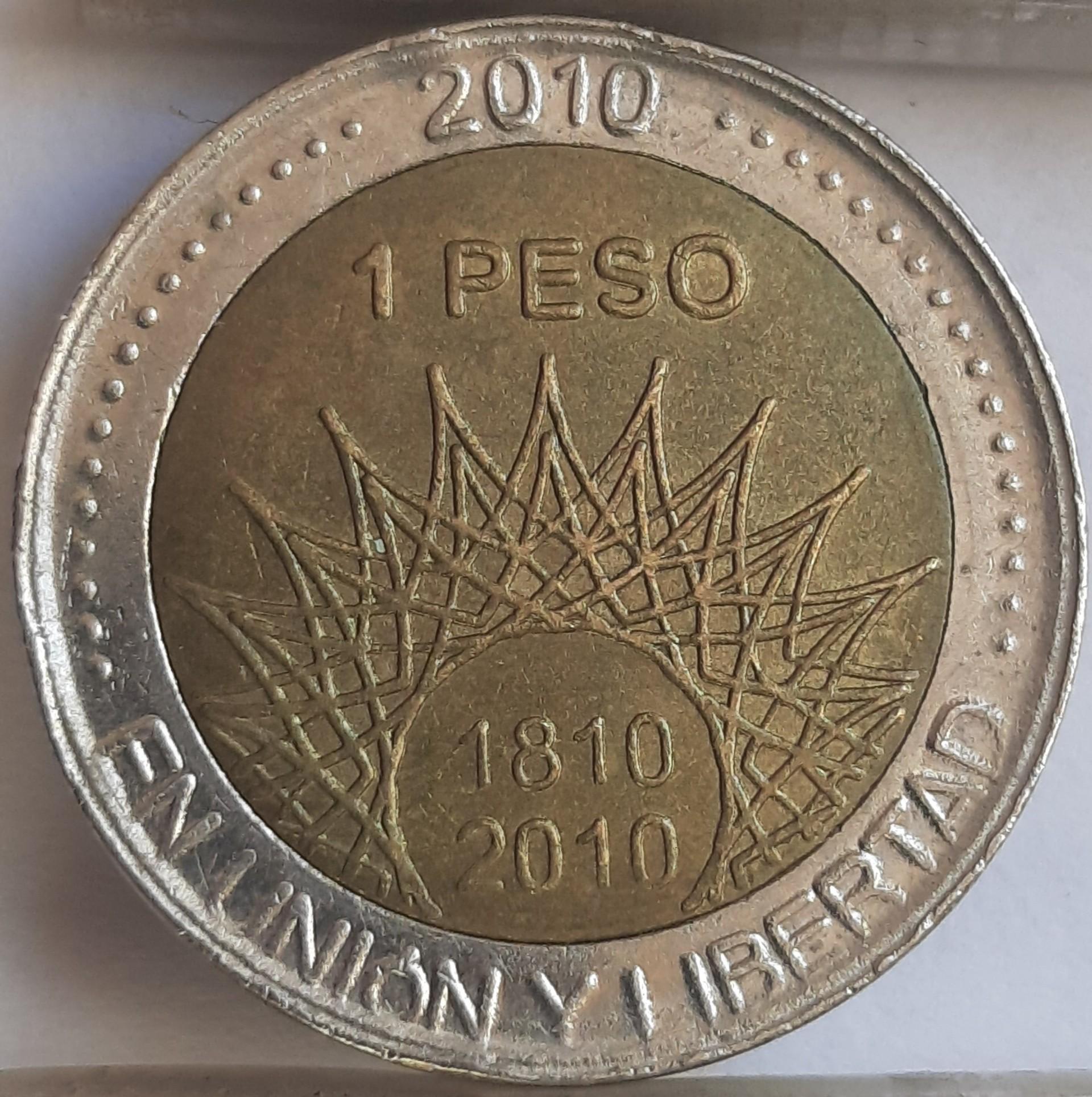 Argentina 1 Pesas 2010 KM#156 Proginė (A67)