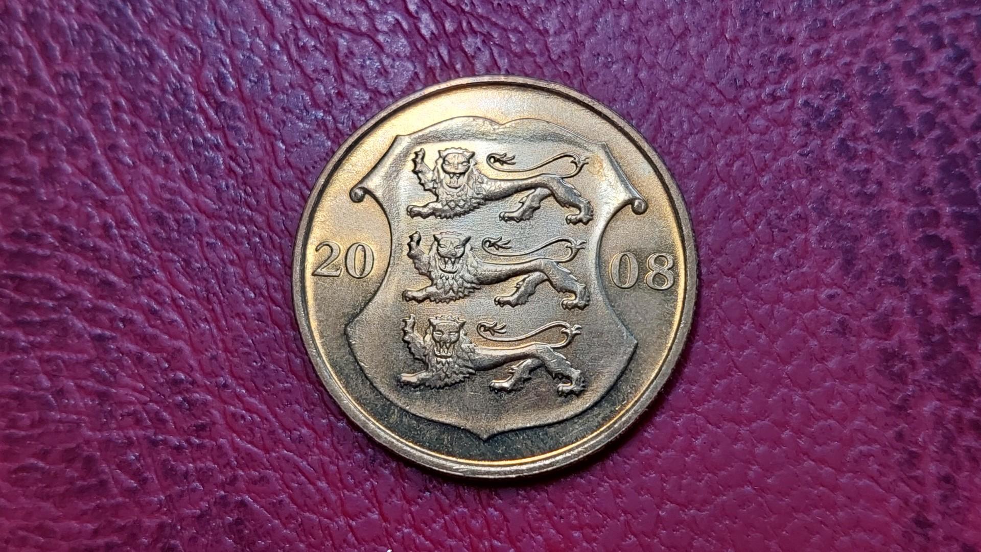 Estija 1 krona, 2008 KM# 44 devyniasdešimtmetis