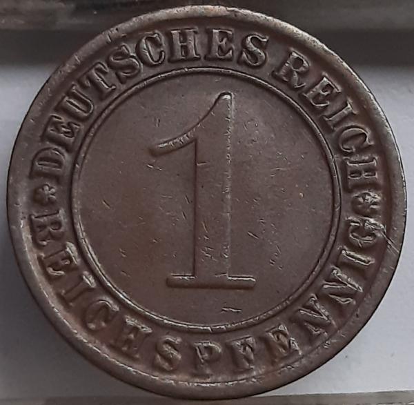 Vokietija 1 Reichspfenigas 1924 F KM#37 (3908)