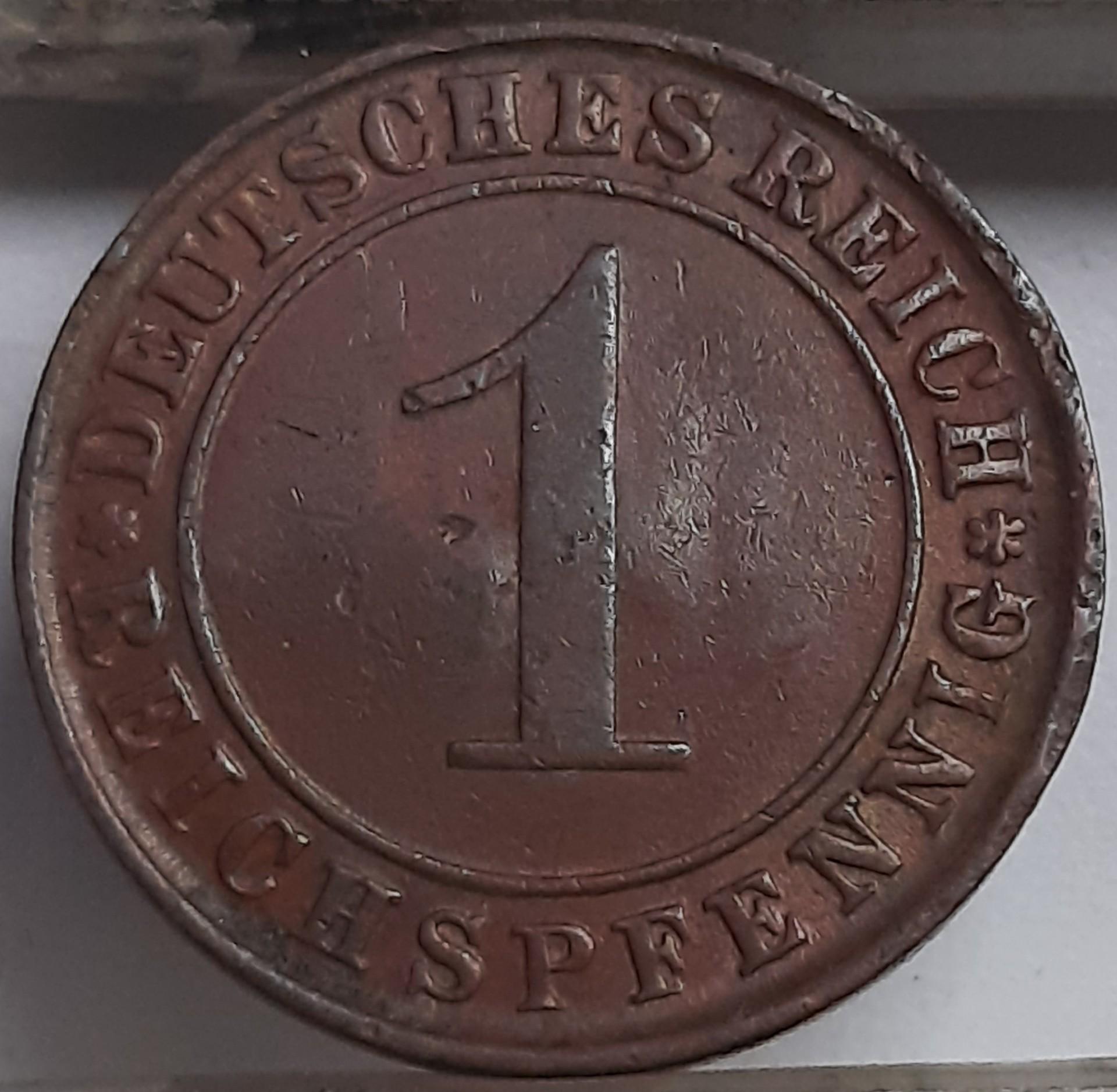 Vokietija 1 Reichspfenigas 1924 D KM#37 (3907)