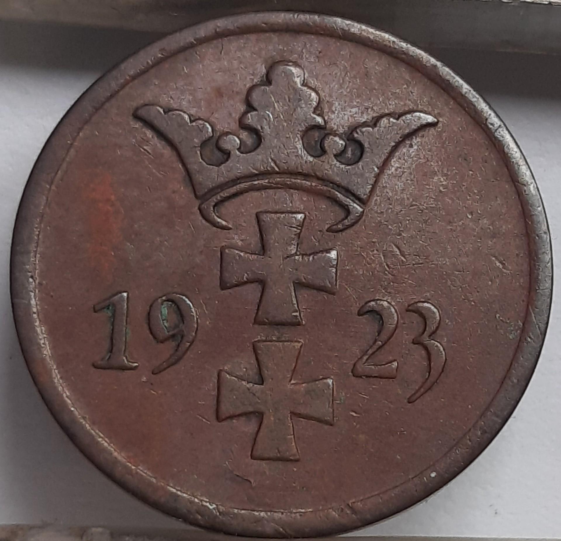 Dancigas 2 Pfenigai 1923 KM#141 Bronza (3923)